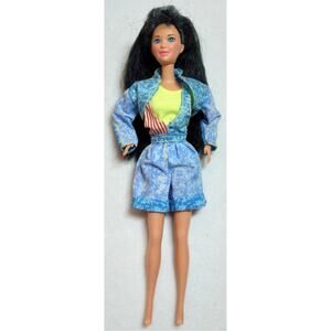 1990 Kira All American Barbie Doll Black Hair Blue Eyes 1980 Head 1966 Body